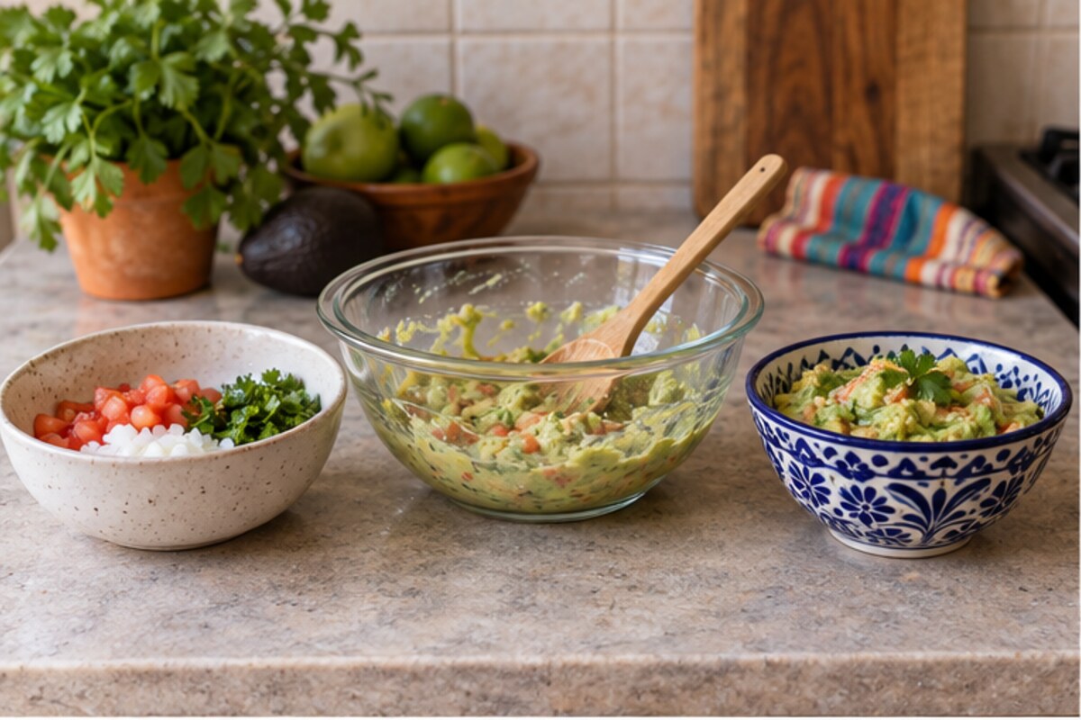 Fotografía culinaria: Tres recipientes para preparar una mezcla